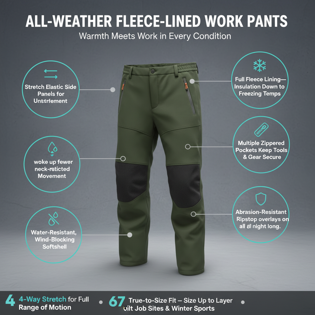 All-Weather Fleece-Lined Work Pants – Warmth Meets Work